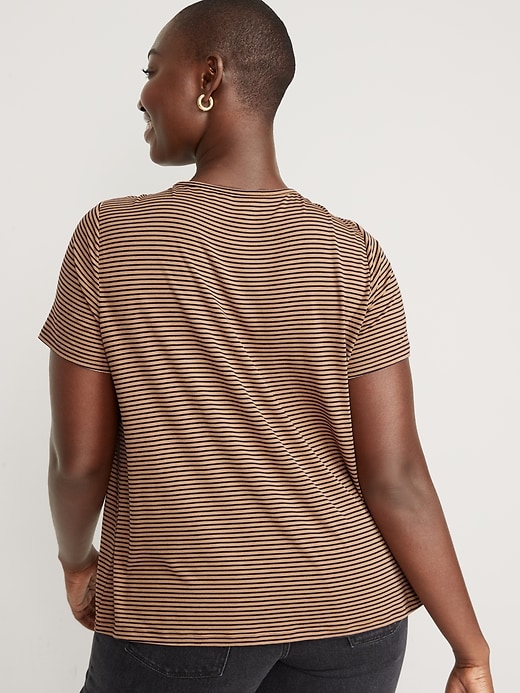 Image number 6 showing, Short-Sleeve Luxe Striped T-Shirt for Women