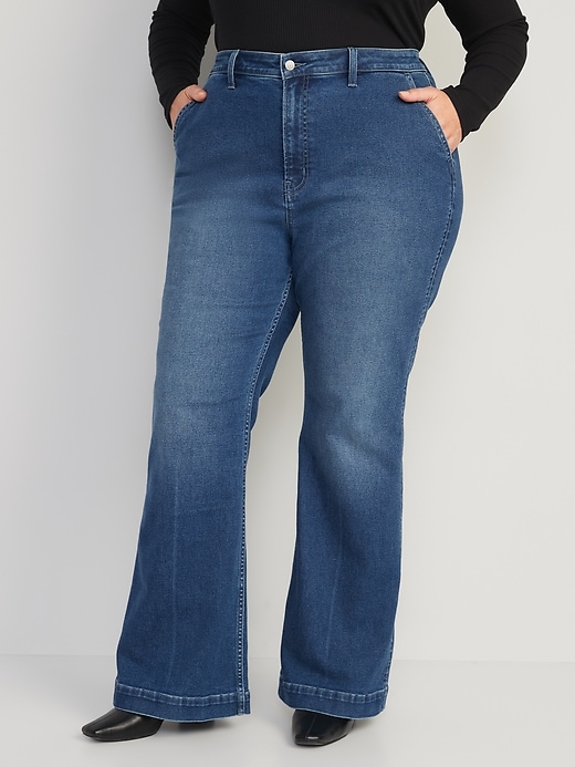 Image number 7 showing, Extra High-Waisted 360° Stretch Trouser Flare Jeans