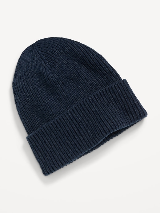 View large product image 1 of 1. Gender-Neutral Rib-Knit Wide-Cuff Beanie Hat for Kids