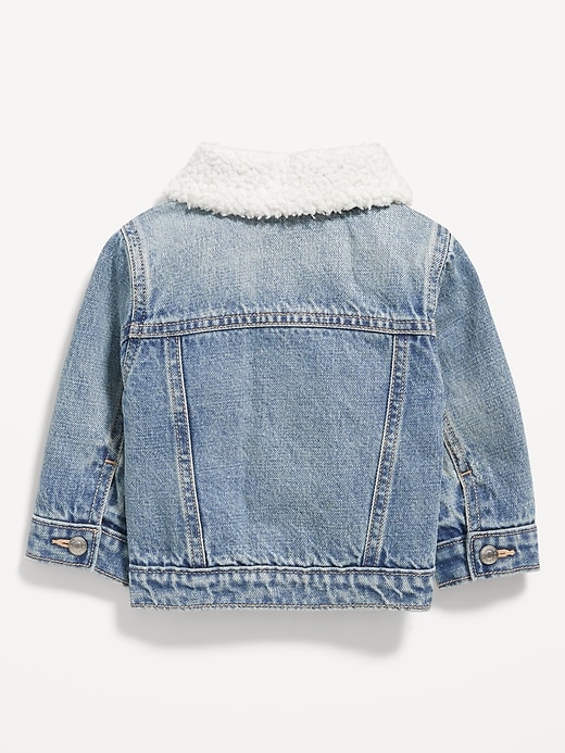 View large product image 2 of 2. Unisex Sherpa-Collar Cozy-Lined Jean Jacket for Baby