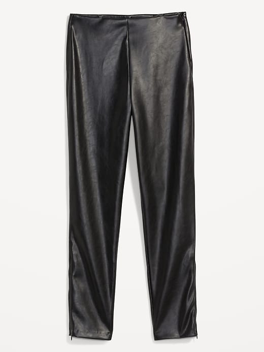 Image number 4 showing, Extra High-Waisted Faux-Leather Zip Ankle Leggings for Women