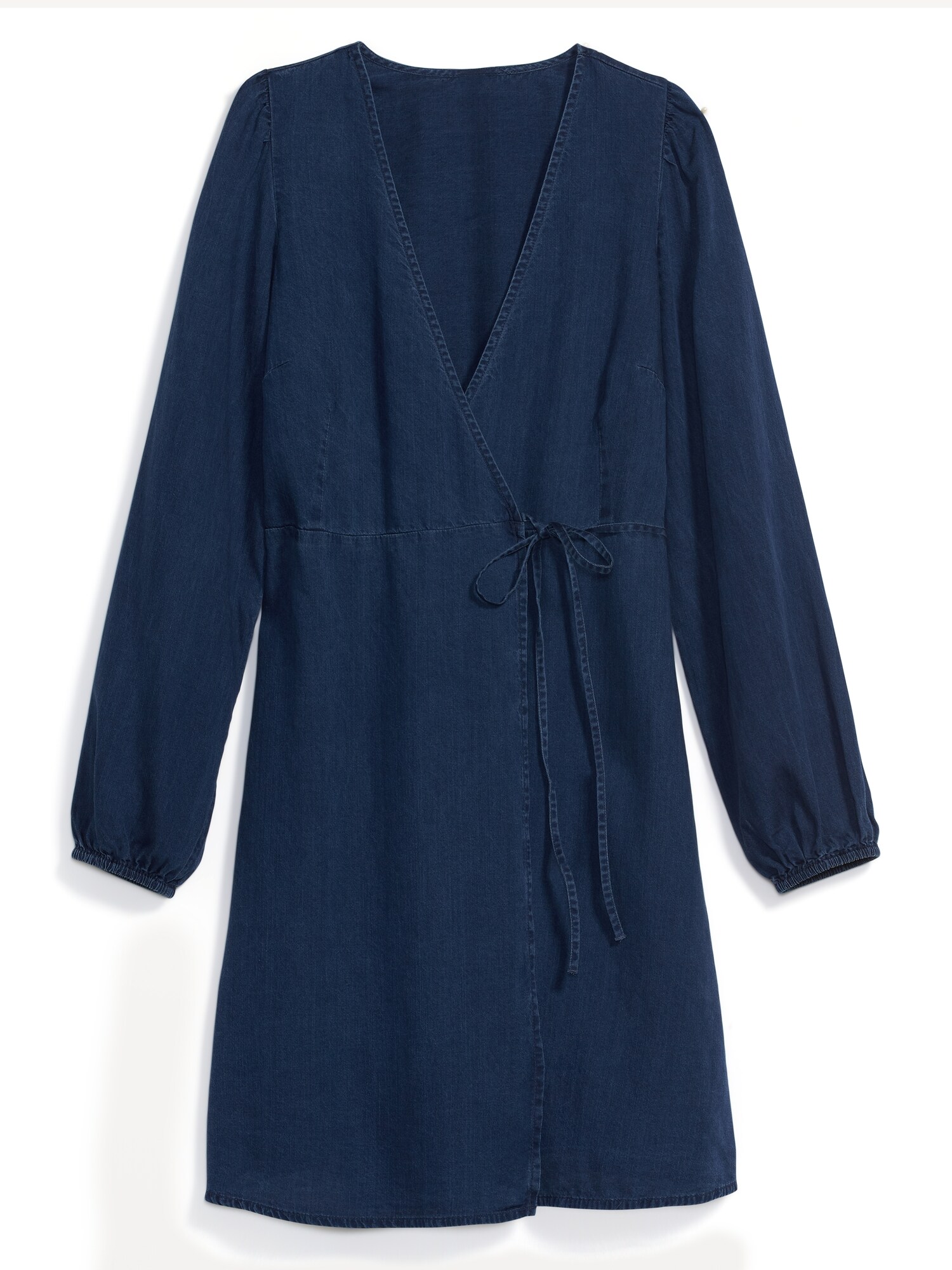 Puff Sleeve Jean Mini Wrap Dress for Women Old Navy