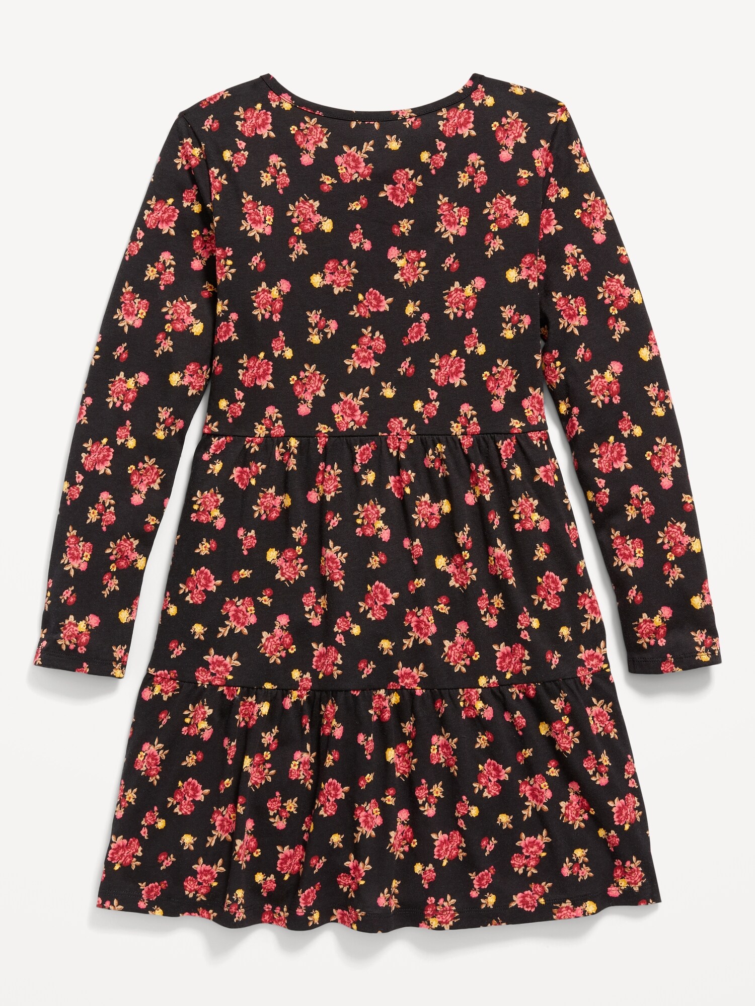 Tiered Printed Jersey-Knit Swing Dress 