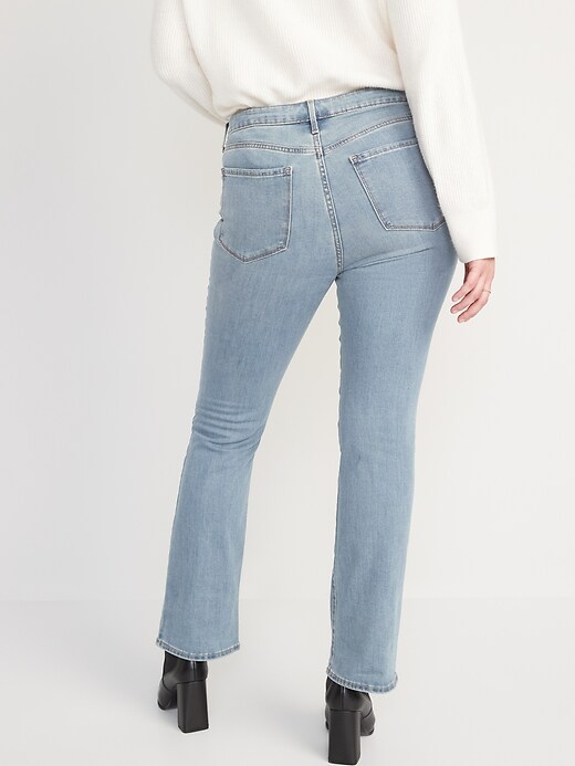 Image number 6 showing, Extra High-Waisted Button-Fly Kicker Boot-Cut Cut-Off Jeans for Women