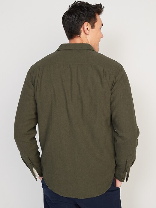 Image number 2 showing, Regular-Fit Double-Brushed Flannel Non-Stretch Shirt for Men