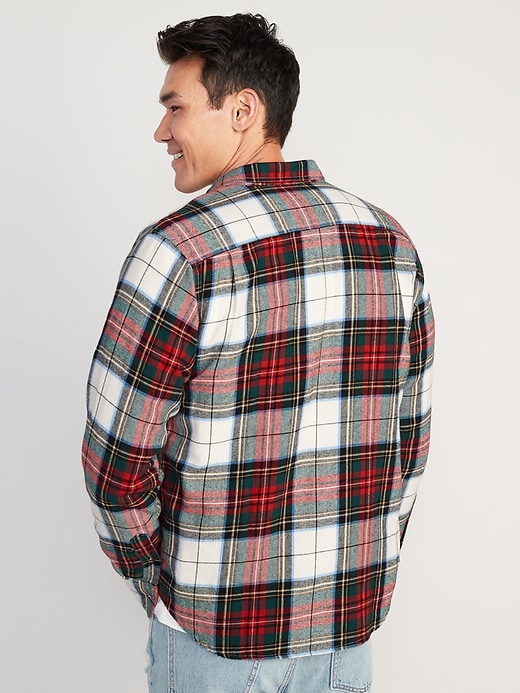 Image number 3 showing, Regular-Fit Plaid Double-Brushed Flannel Shirt for Men