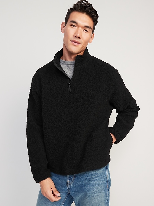 View large product image 1 of 1. Cozy Sherpa Quarter Zip Sweatshirt