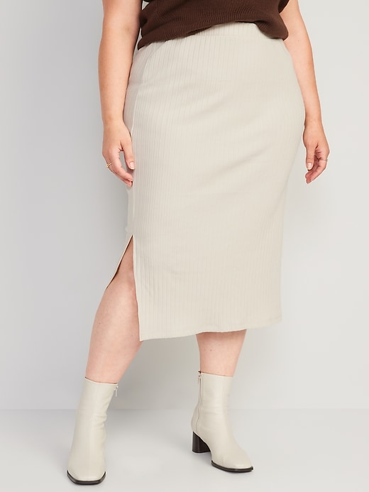Fitted Rib-Knit Midi Skirt for Women | Old Navy