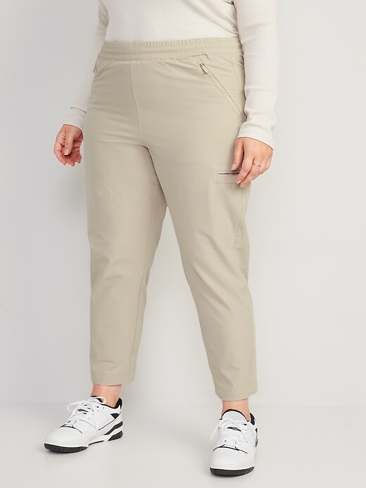 Image number 6 showing, High-Waisted StretchTech Water-Repellent Slouchy Taper Cargo Jogger Pants for Women