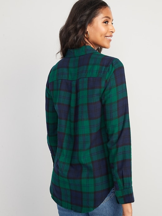 Image number 8 showing, Long-Sleeve Plaid Flannel Shirt for Women