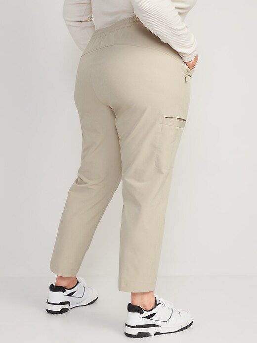 Image number 7 showing, High-Waisted StretchTech Water-Repellent Slouchy Taper Cargo Jogger Pants for Women