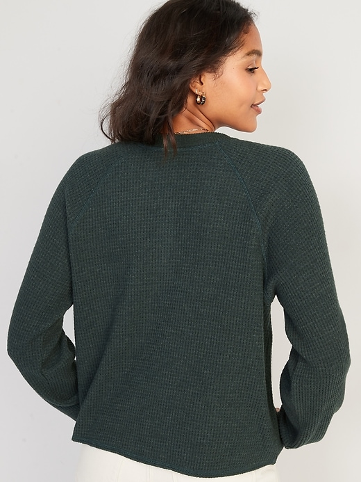 Image number 2 showing, Waffle-Knit Henley Top