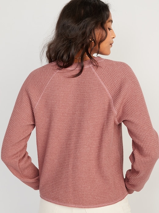 Image number 2 showing, Waffle-Knit Henley Top