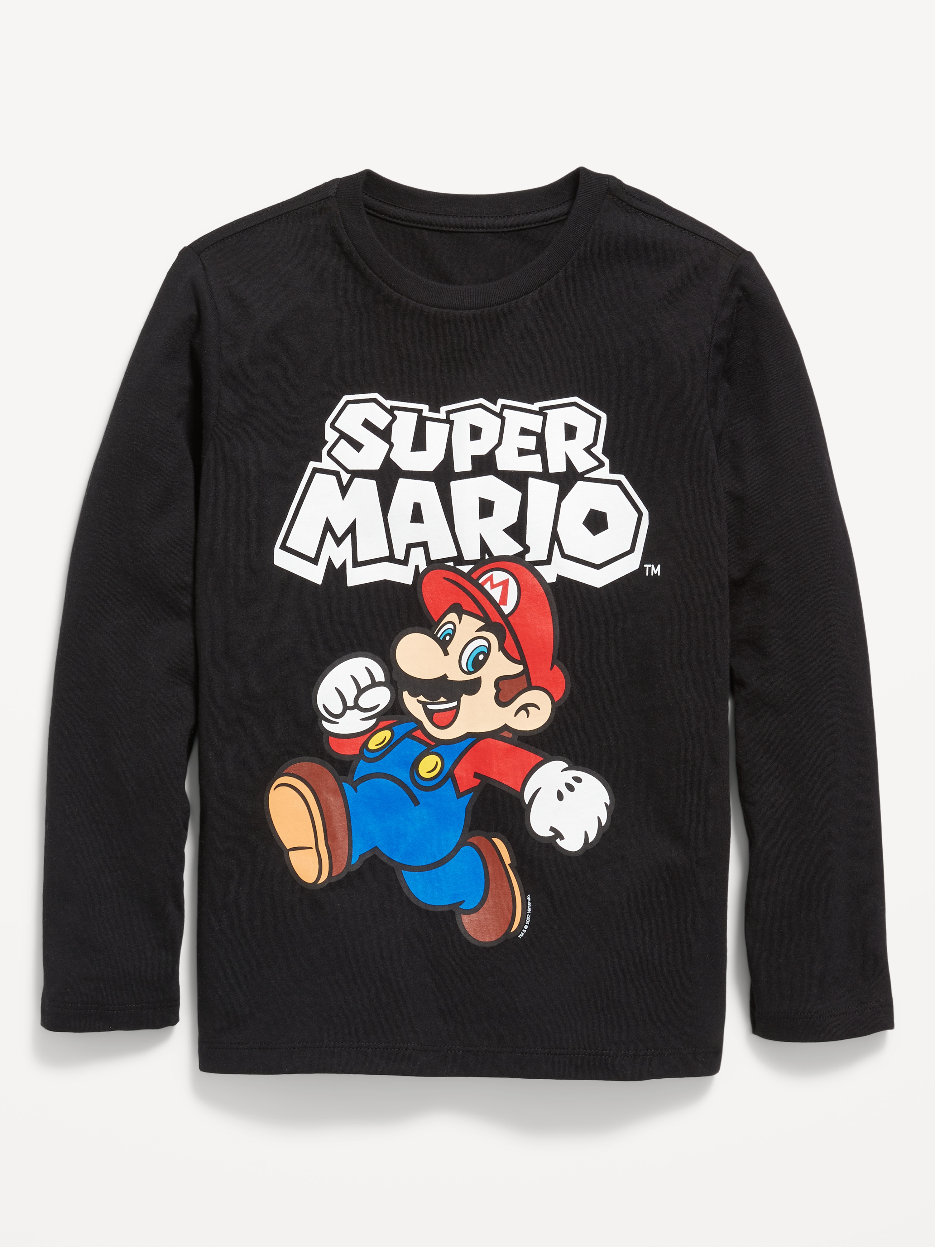 mario ページです Long-Sleeve Gender-Neutral Super Mario™ Graphic T-Shirt for Kids