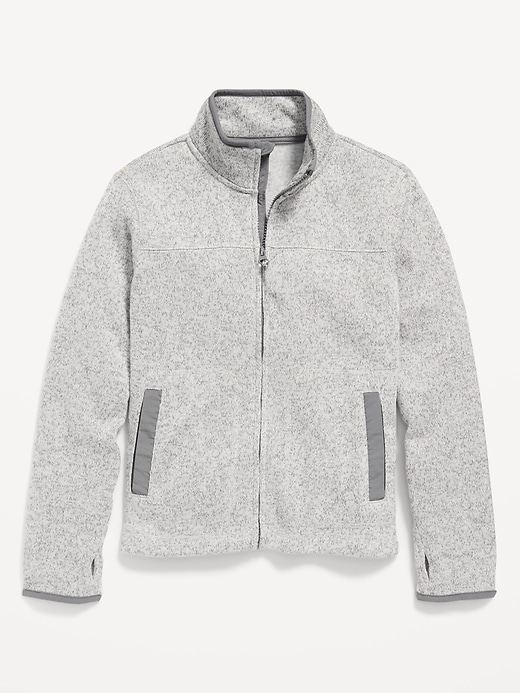 View large product image 2 of 3. Sweater-Fleece Mock-Neck Zip Jacket for Boys
