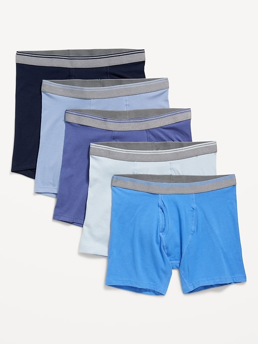 View large product image 1 of 1. Soft-Washed Built-In Flex Boxer-Brief Underwear 5-Pack -- 6.25-inch inseam
