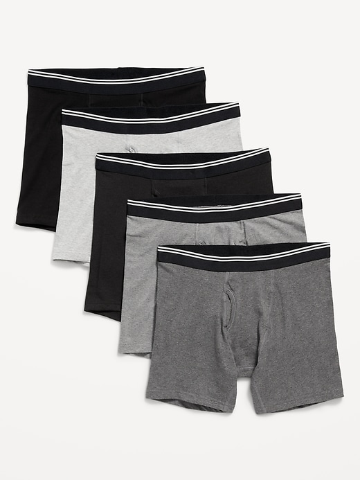 Soft-Washed Built-In Flex Boxer-Briefs Underwear 5-Pack -- 6.25-inch ...