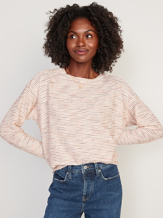 Image number 1 showing, Long-Sleeve Vintage Striped Easy T-Shirt