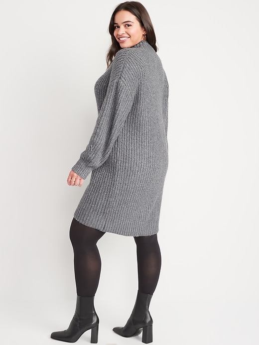 Image number 6 showing, Long-Sleeve Relaxed Mock-Neck Mini Sweater Shift Dress