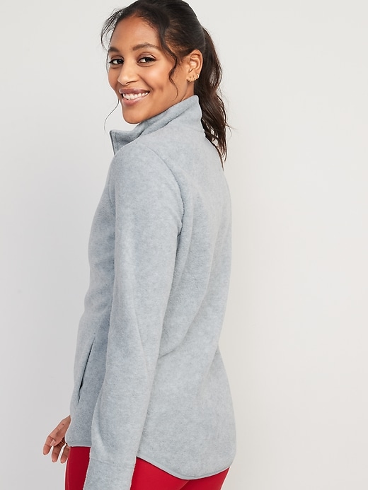 Image number 2 showing, Microfleece Mock-Neck Zip-Front Jacket for Women