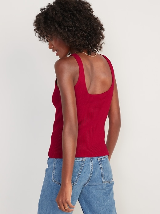Image number 2 showing, V-Neck Rib-Knit Sweater Tank Top
