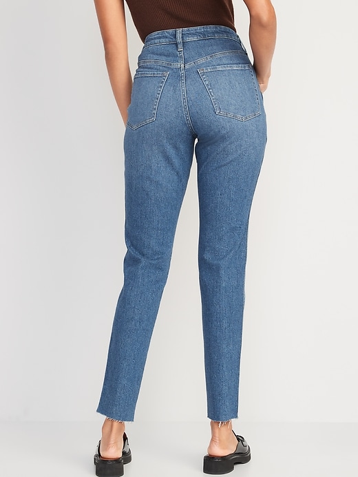 Image number 2 showing, High-Waisted OG Straight Cotton-Hemp Blend Cut-Off Jeans for Women
