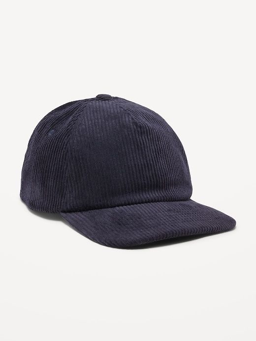 View large product image 1 of 1. Gender-Neutral Flat-Brim Corduroy Trucker Hat for Kids