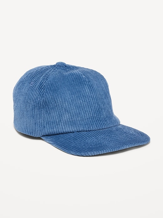 Gender-Neutral Flat-Brim Kids Old Corduroy Navy Hat for Trucker 