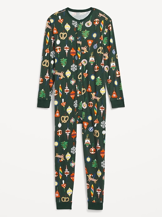 Image number 4 showing, Matching Christmas Print One-Piece Pajamas