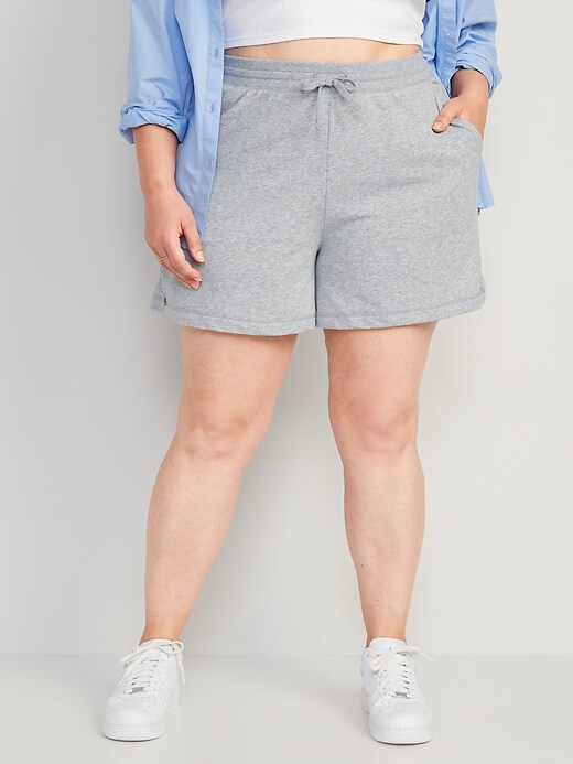 Image number 7 showing, Extra High-Waisted French-Terry Sweat Shorts for Women -- 5-inch inseam