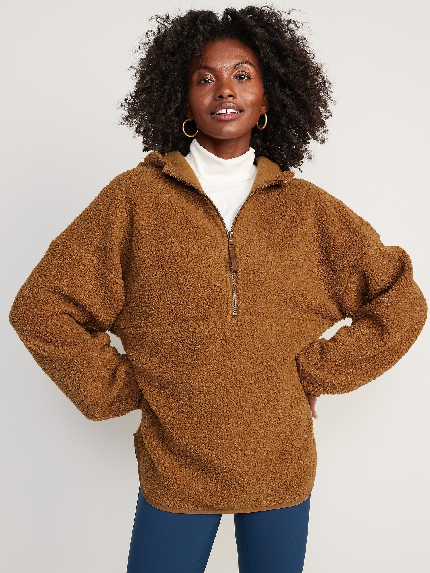 Cozy Maternity Sherpa Half-Zip Fleece