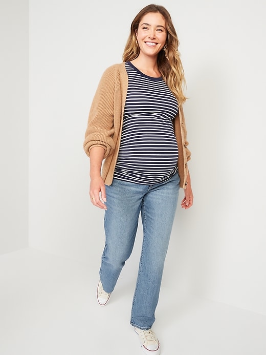 Image number 3 showing, Maternity Full Panel Slouchy Straight Jeans