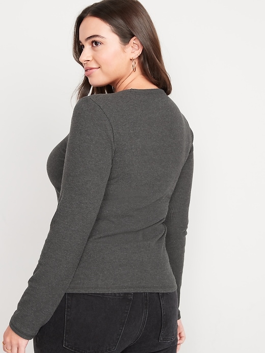 Plush Long-Sleeve Rib-Knit Slim-Fit T-Shirt | Old Navy