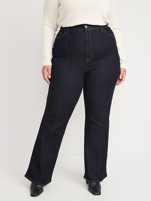 Image number 7 showing, Higher High-Waisted Pintuck Flare Jeans