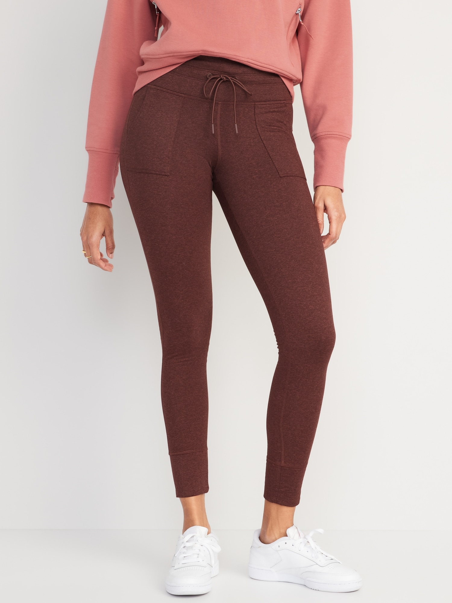 Old Navy High-Waisted CozeCore Jogger Leggings for Women brown. 1