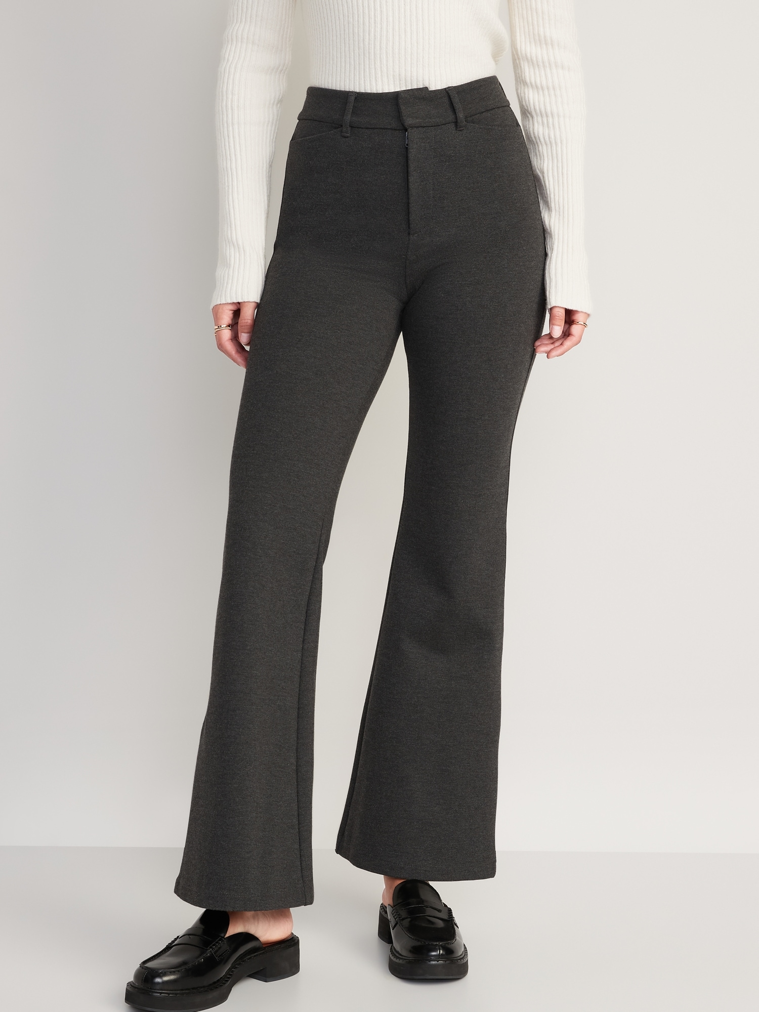 Plus Asymmetrical High Waist Flare Leg Trousers | Flare leg pants,  Fashionista clothes, Spring outfits casual