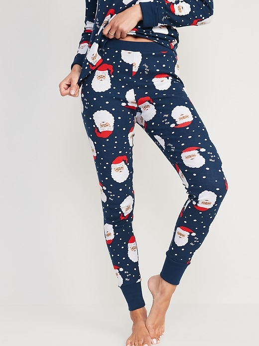 Image number 1 showing, Mid-Rise Matching Printed Pajama Leggings