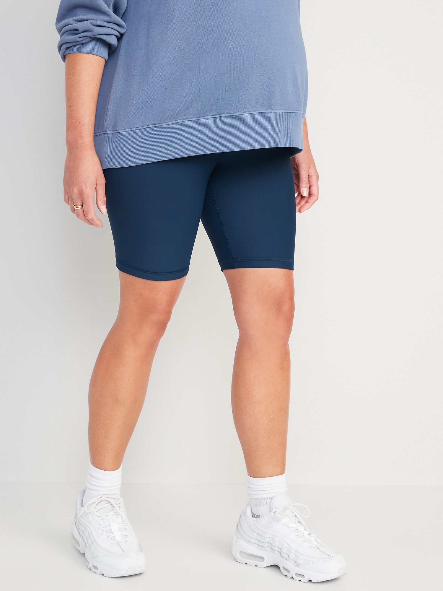 Buy Tuff Athletics women sportswear fit 8 inseam plain biker shorts navy  blue Online
