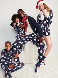 Matching Santa Claus Gender-Neutral Snug-Fit Pajamas for Kids