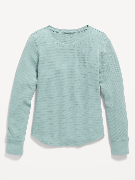 View large product image 1 of 1. Long-Sleeve Thermal-Knit T-Shirt for Girls