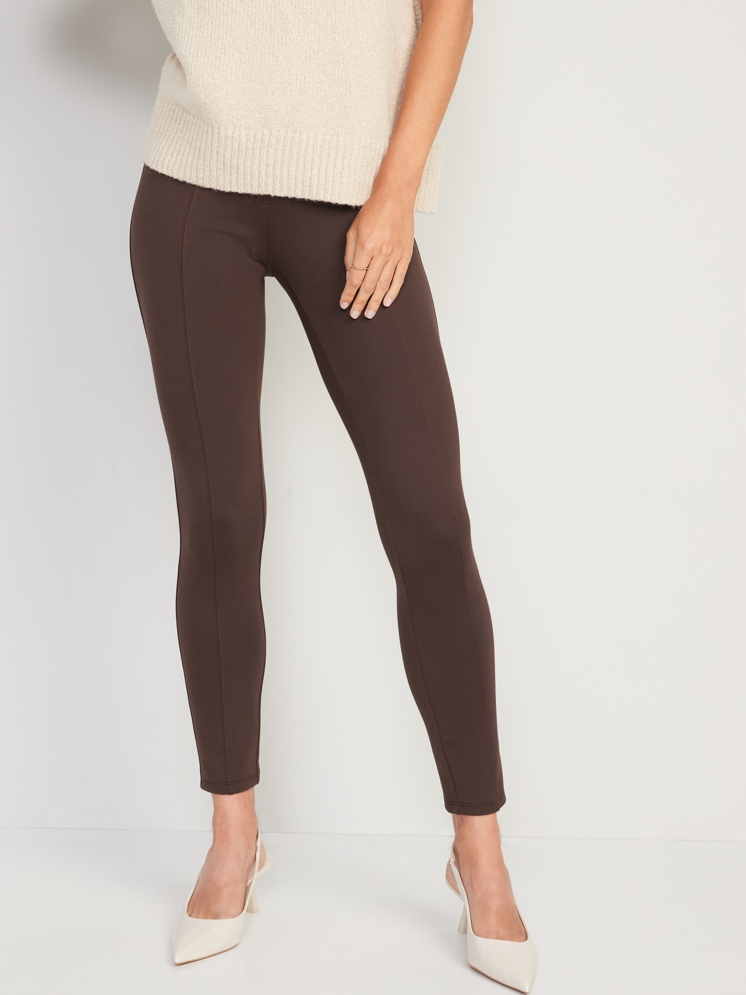 Old Navy Extra High-Waisted Stevie Skinny Ankle Pants for Women brown. 1