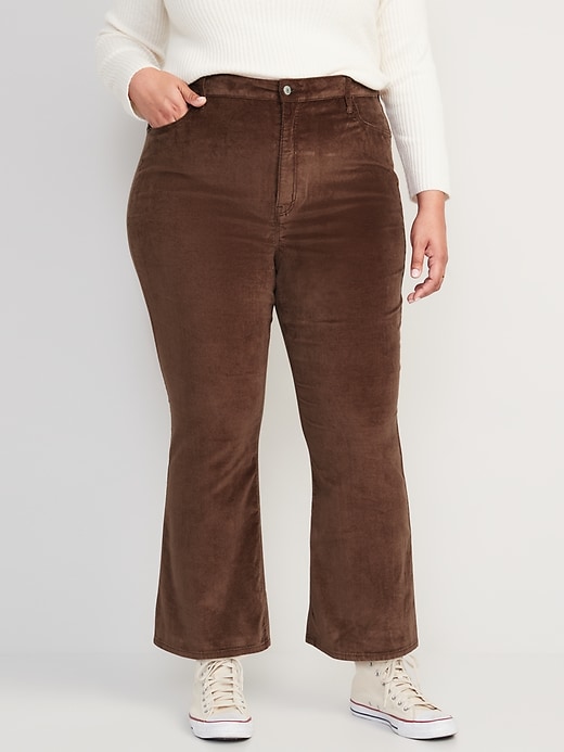 Image number 7 showing, Higher High-Waisted Cropped Velvet Flare Pants