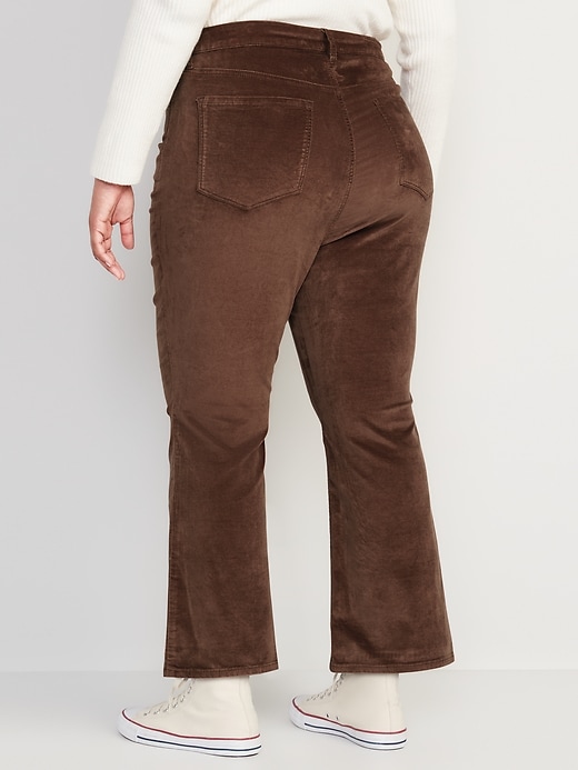 Image number 8 showing, Higher High-Waisted Cropped Velvet Flare Pants
