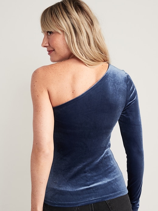Image number 2 showing, One-Shoulder Velvet Top for Women