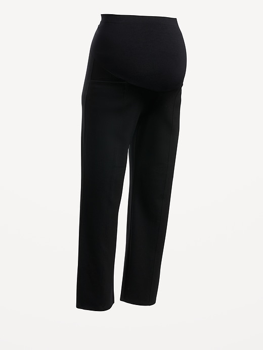 Image number 4 showing, Maternity Full Panel Stevie Straight Taper Pants