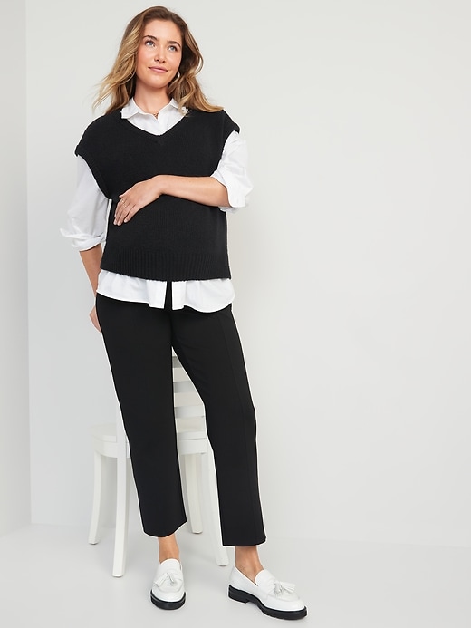 Image number 3 showing, Maternity Full Panel Stevie Straight Taper Pants