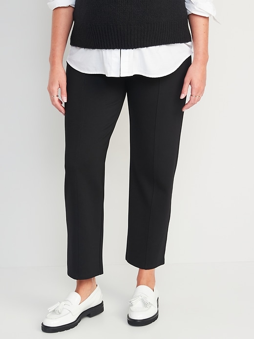 Image number 1 showing, Maternity Full Panel Stevie Straight Taper Pants