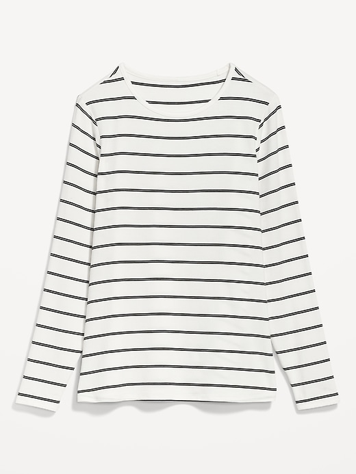 Image number 4 showing, Luxe Striped Long-Sleeve T-Shirt