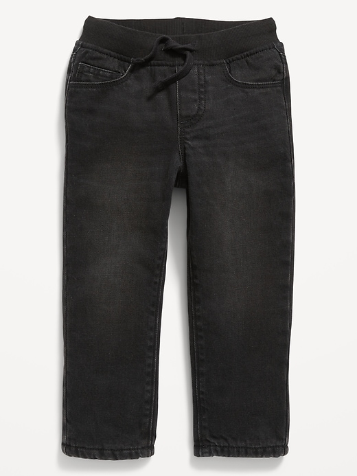View large product image 1 of 1. Unisex Built-In Warm Non-Stretch Black-Wash Jeans for Toddler