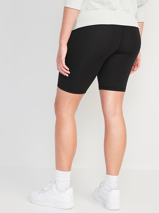 Image number 2 showing, Maternity Rollover-Waist PowerChill Biker Shorts -- 8-inch inseam